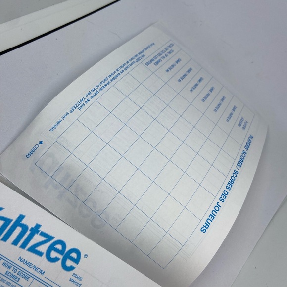 Yahtzee Score Card Pad Sheets Dice Game-One-Sided Front (17 Sheets) - Picture 2 of 4